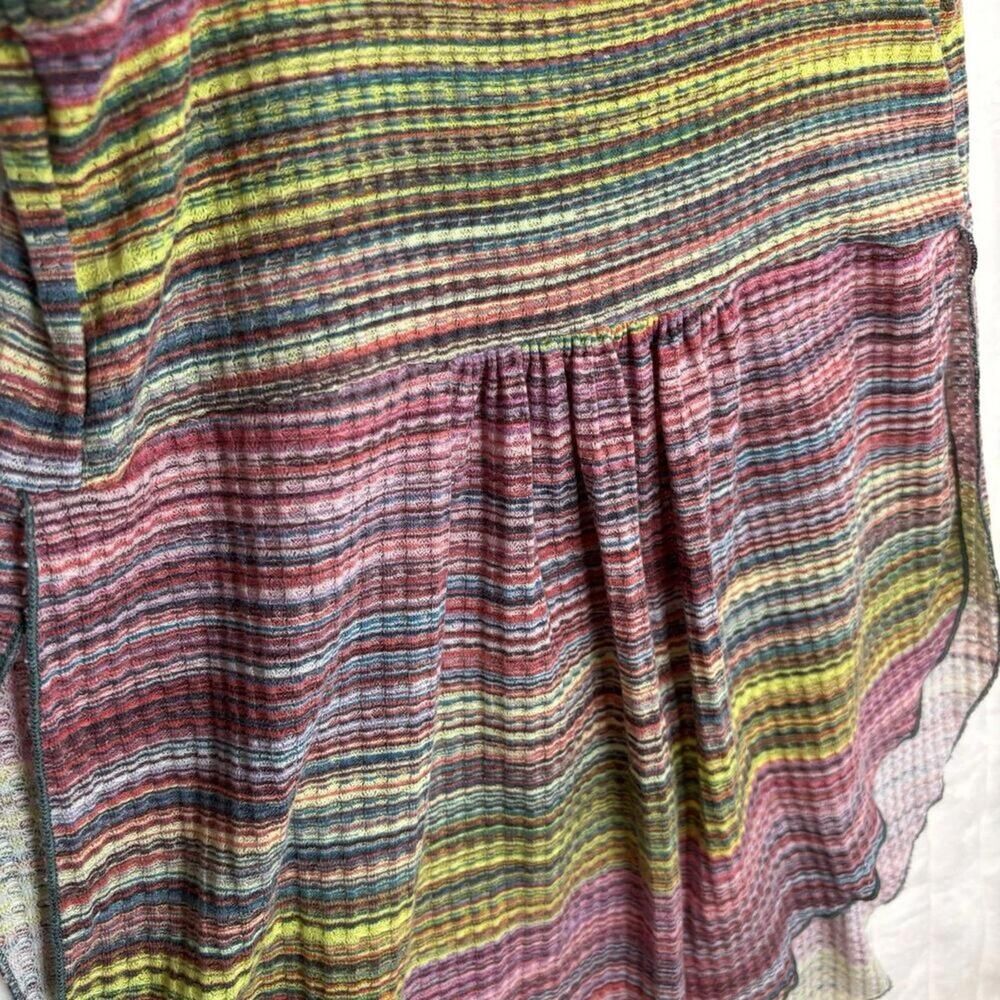 Earthbound Trading Co Colorful Split Front Camisole Slit Sides Y2K 90s Medium - Picture 9 of 11
